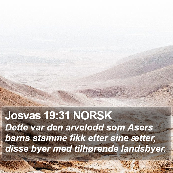 Josvas 19:31 NORSK Bible Study