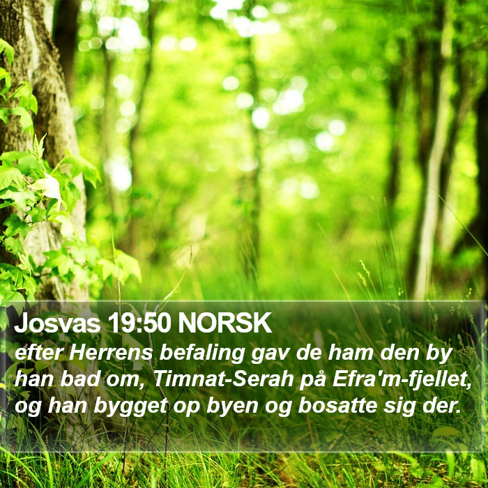 Josvas 19:50 NORSK Bible Study