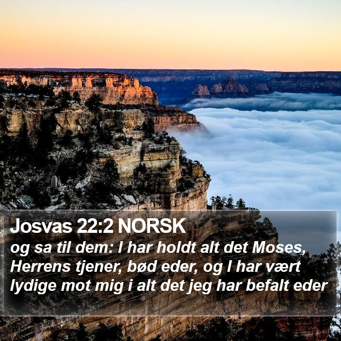 Josvas 22:2 NORSK Bible Study