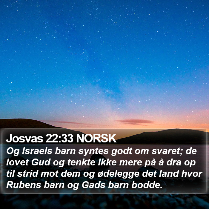 Josvas 22:33 NORSK Bible Study