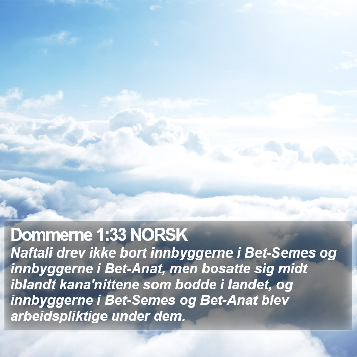 Dommerne 1:33 NORSK Bible Study