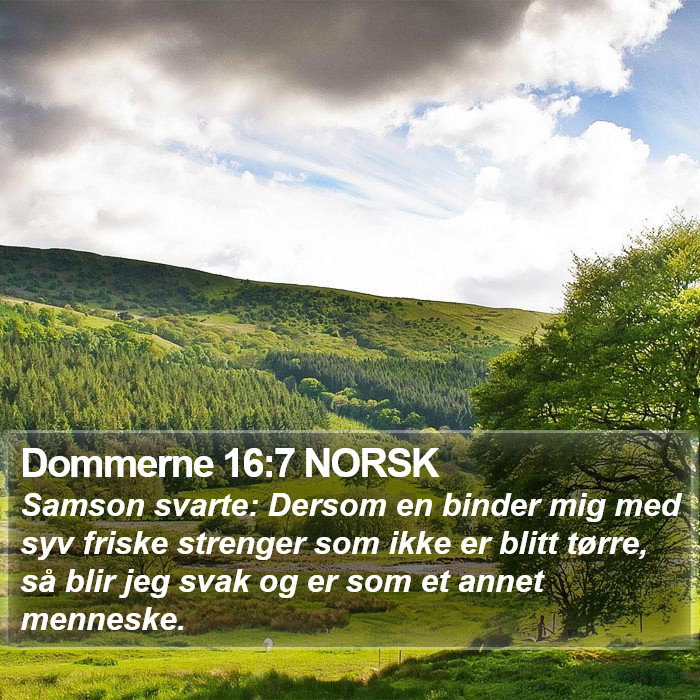 Dommerne 16:7 NORSK Bible Study