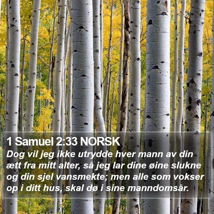 1 Samuel 2:33 NORSK Bible Study