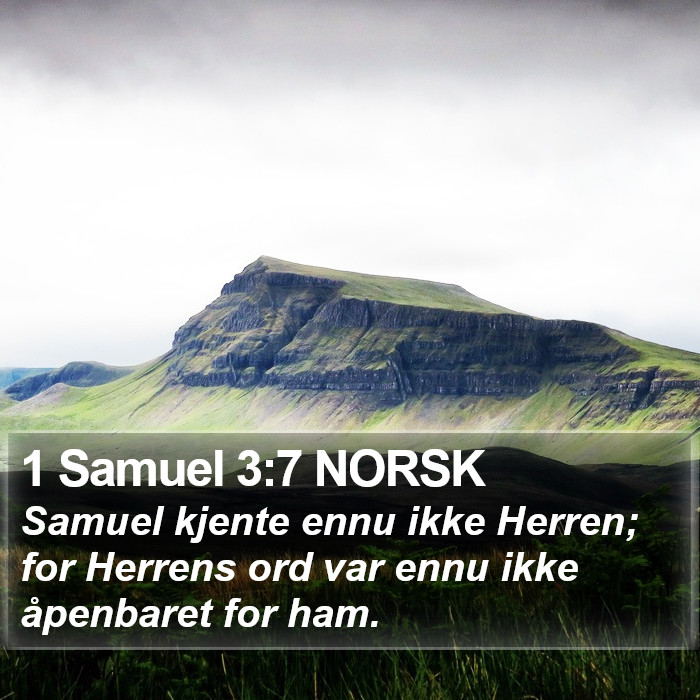 1 Samuel 3:7 NORSK Bible Study