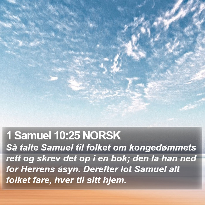 1 Samuel 10:25 NORSK Bible Study