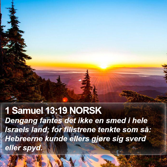 1 Samuel 13:19 NORSK Bible Study