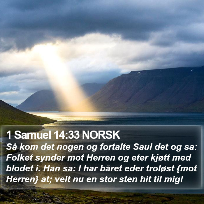 1 Samuel 14:33 NORSK Bible Study