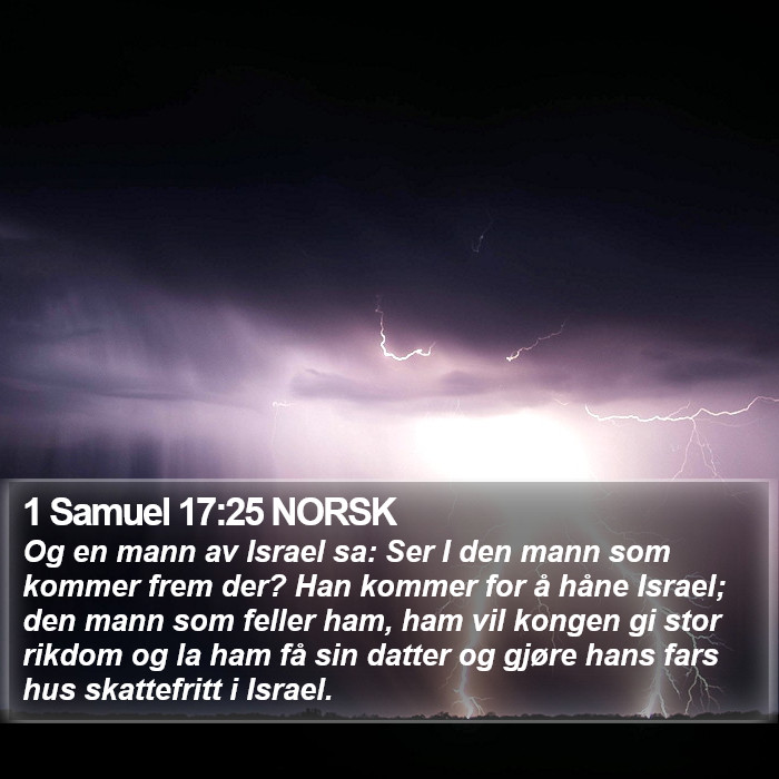 1 Samuel 17:25 NORSK Bible Study