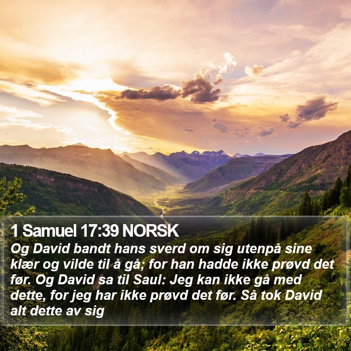 1 Samuel 17:39 NORSK Bible Study