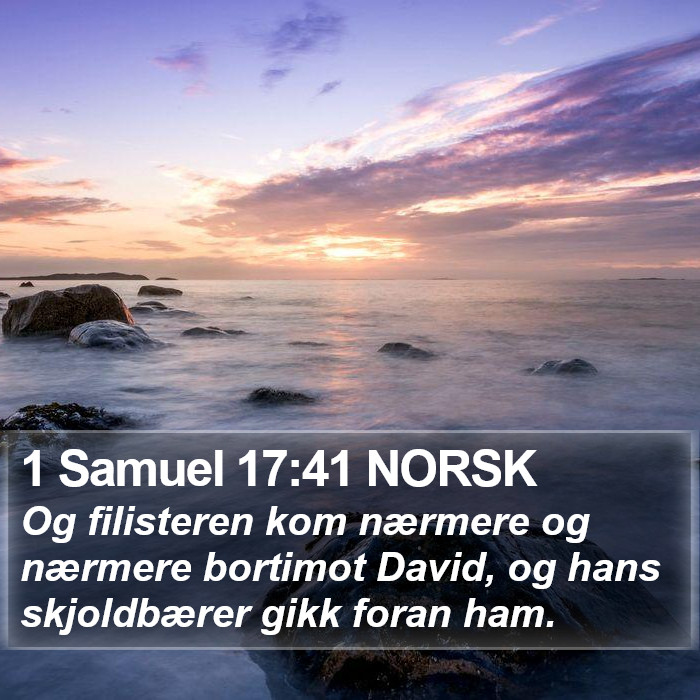 1 Samuel 17:41 NORSK Bible Study