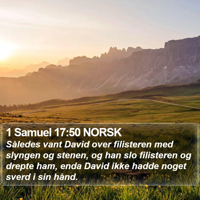 1 Samuel 17:50 NORSK Bible Study