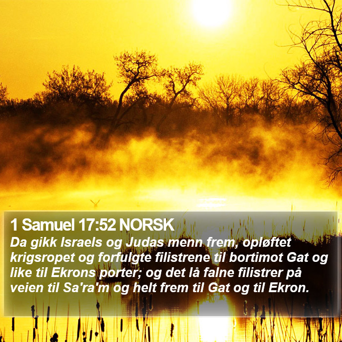 1 Samuel 17:52 NORSK Bible Study