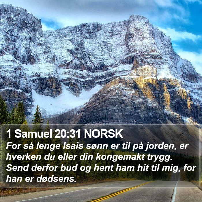 1 Samuel 20:31 NORSK Bible Study