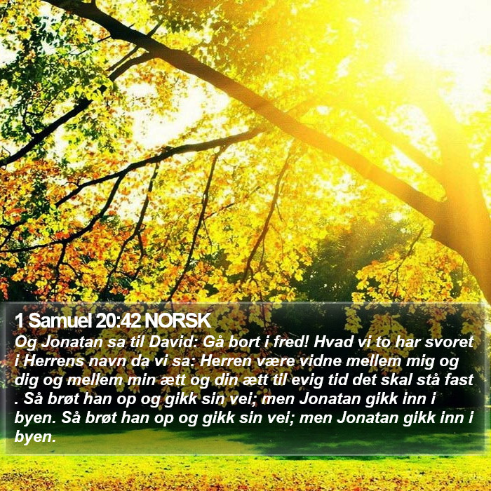 1 Samuel 20:42 NORSK Bible Study