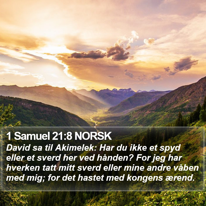 1 Samuel 21:8 NORSK Bible Study