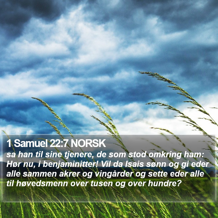1 Samuel 22:7 NORSK Bible Study