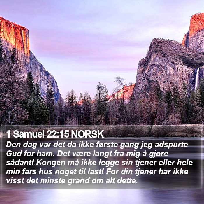 1 Samuel 22:15 NORSK Bible Study