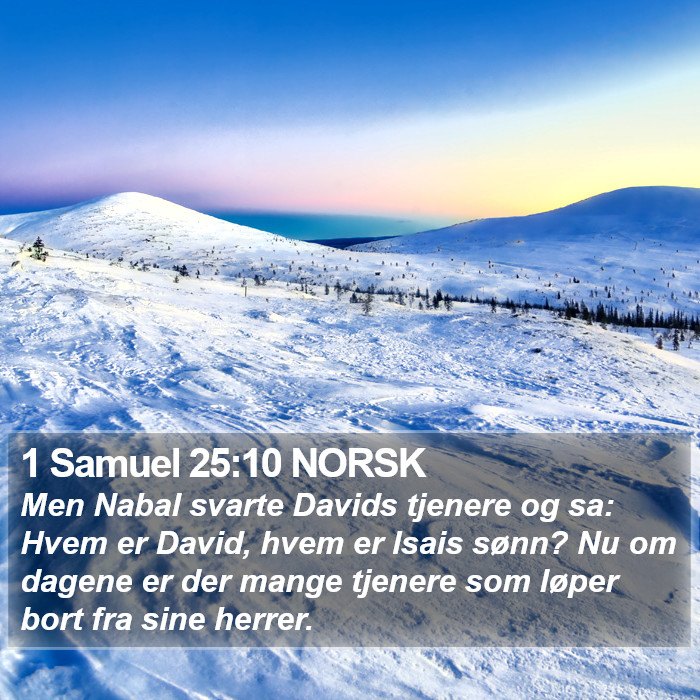 1 Samuel 25:10 NORSK Bible Study