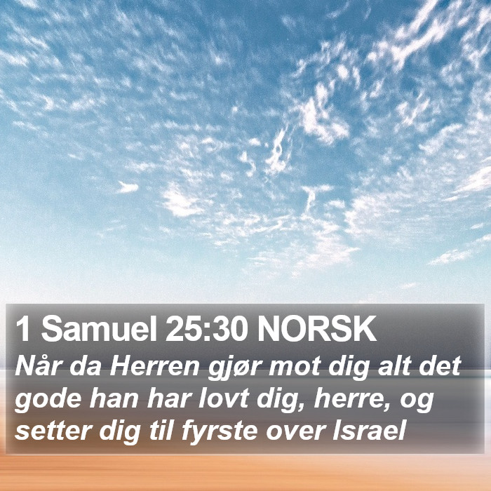 1 Samuel 25:30 NORSK Bible Study