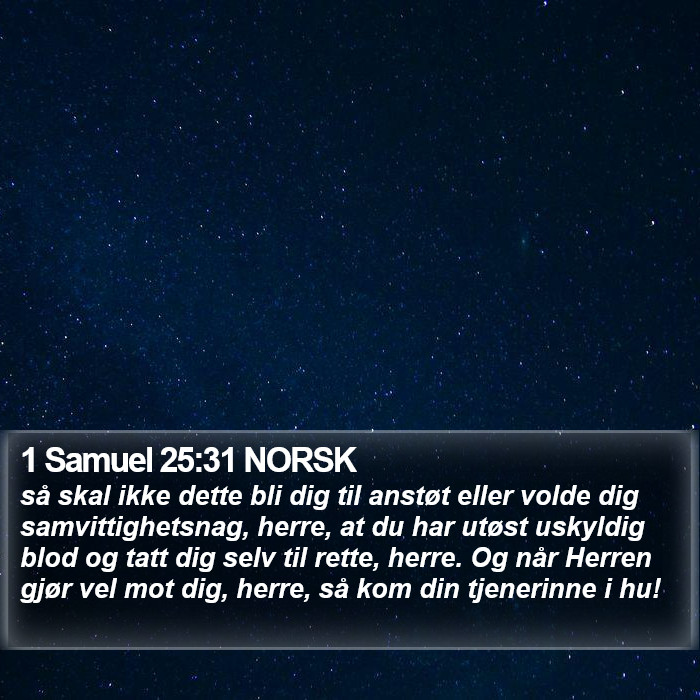 1 Samuel 25:31 NORSK Bible Study