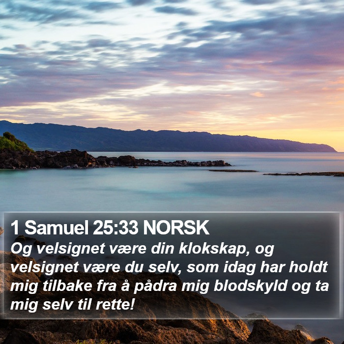 1 Samuel 25:33 NORSK Bible Study