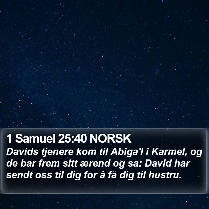 1 Samuel 25:40 NORSK Bible Study