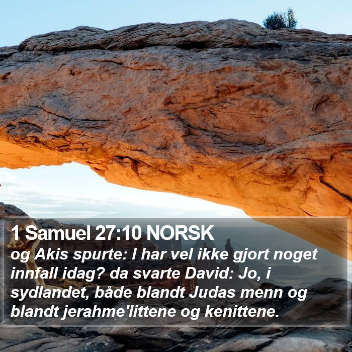 1 Samuel 27:10 NORSK Bible Study