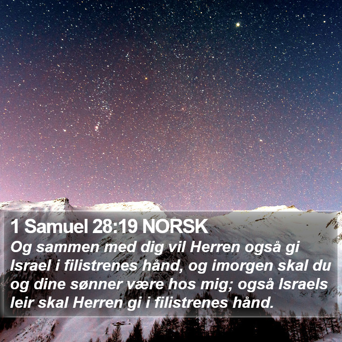 1 Samuel 28:19 NORSK Bible Study