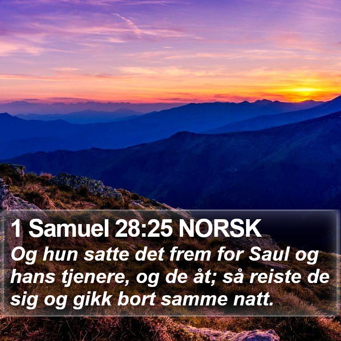 1 Samuel 28:25 NORSK Bible Study