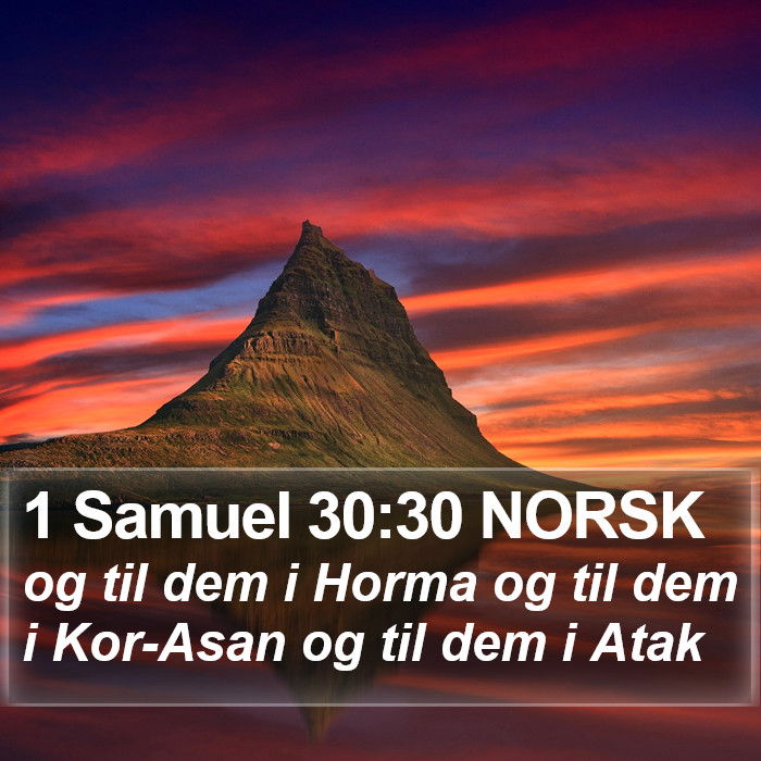 1 Samuel 30:30 NORSK Bible Study