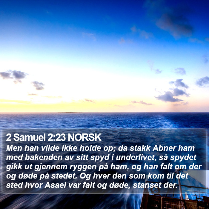 2 Samuel 2:23 NORSK Bible Study