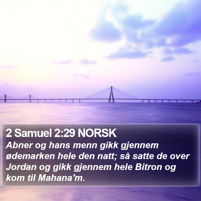 2 Samuel 2:29 NORSK Bible Study