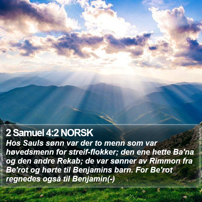 2 Samuel 4:2 NORSK Bible Study