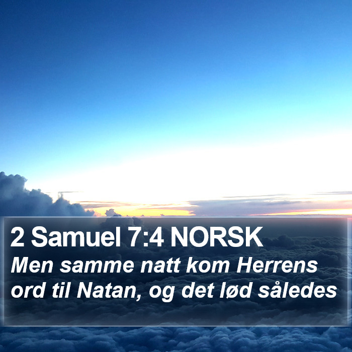 2 Samuel 7:4 NORSK Bible Study