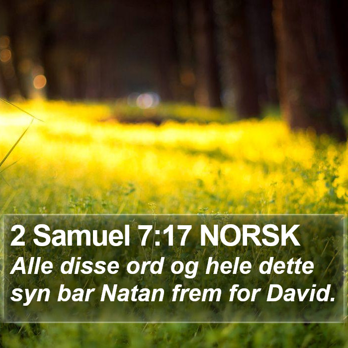 2 Samuel 7:17 NORSK Bible Study