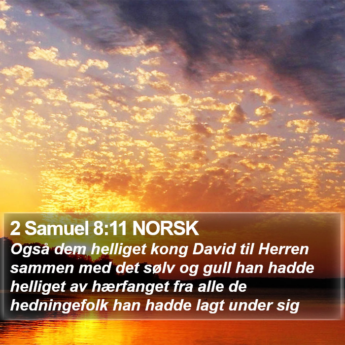 2 Samuel 8:11 NORSK Bible Study