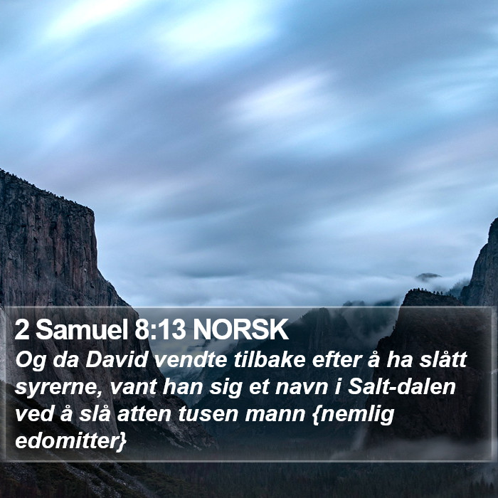 2 Samuel 8:13 NORSK Bible Study