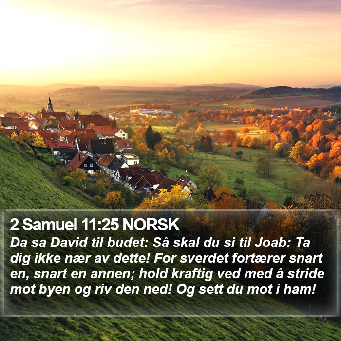 2 Samuel 11:25 NORSK Bible Study