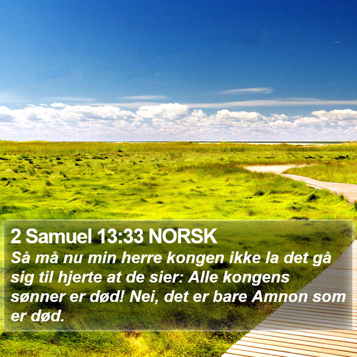 2 Samuel 13:33 NORSK Bible Study