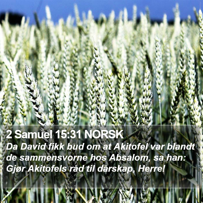 2 Samuel 15:31 NORSK Bible Study