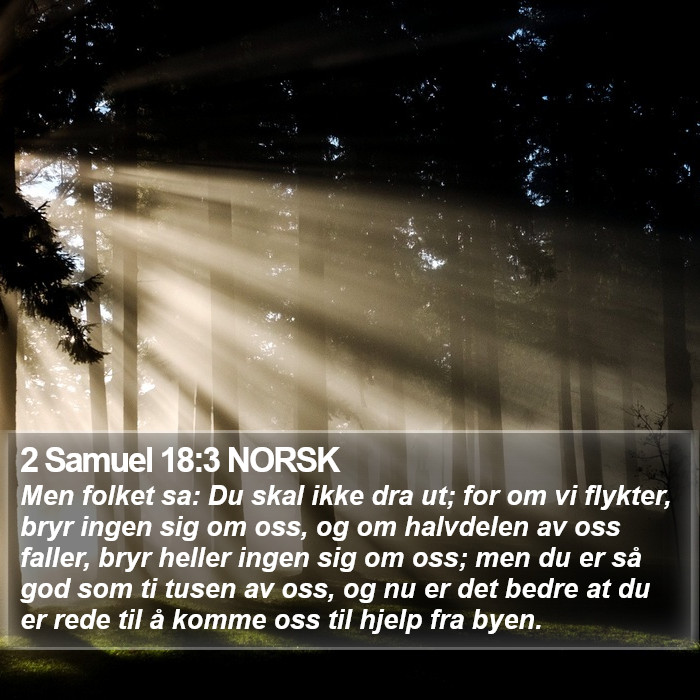 2 Samuel 18:3 NORSK Bible Study