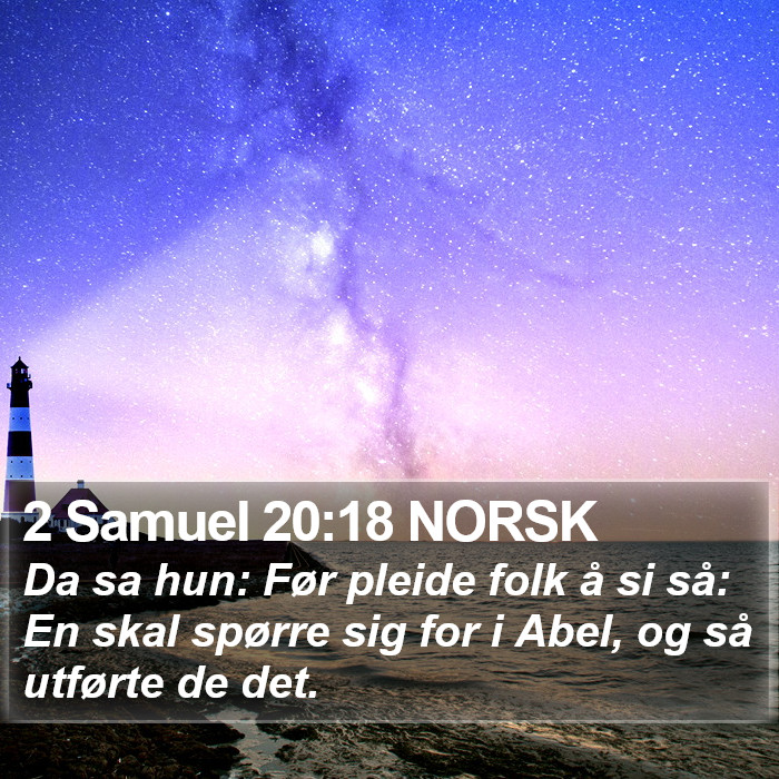 2 Samuel 20:18 NORSK Bible Study