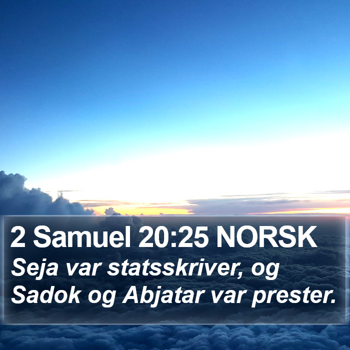 2 Samuel 20:25 NORSK Bible Study