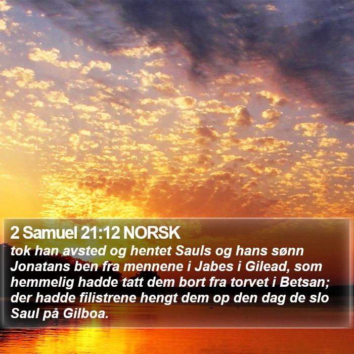 2 Samuel 21:12 NORSK Bible Study