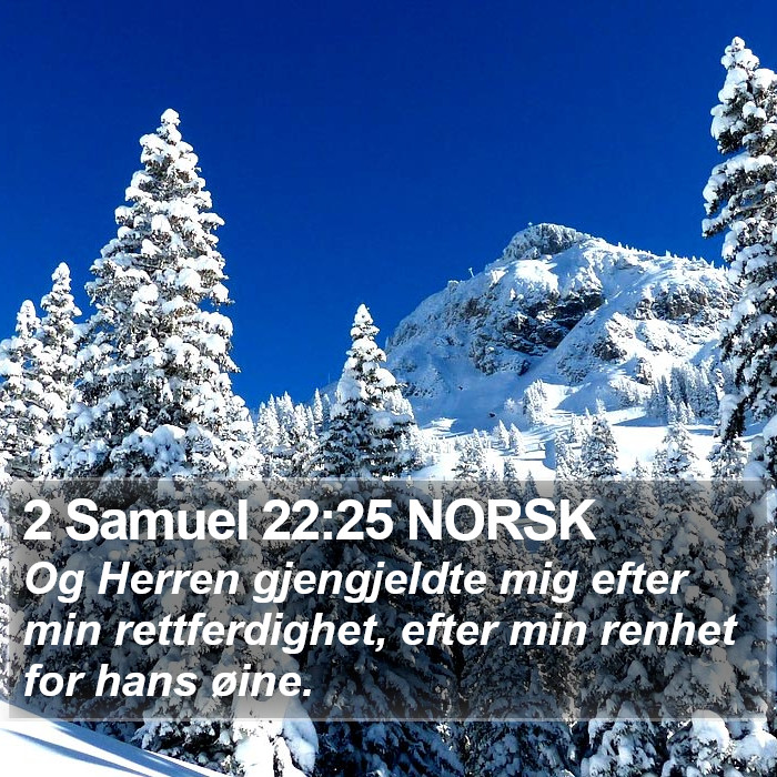 2 Samuel 22:25 NORSK Bible Study