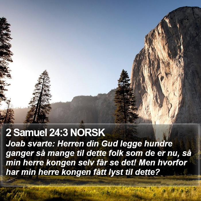 2 Samuel 24:3 NORSK Bible Study