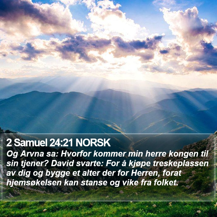 2 Samuel 24:21 NORSK Bible Study