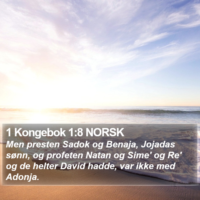 1 Kongebok 1:8 NORSK Bible Study