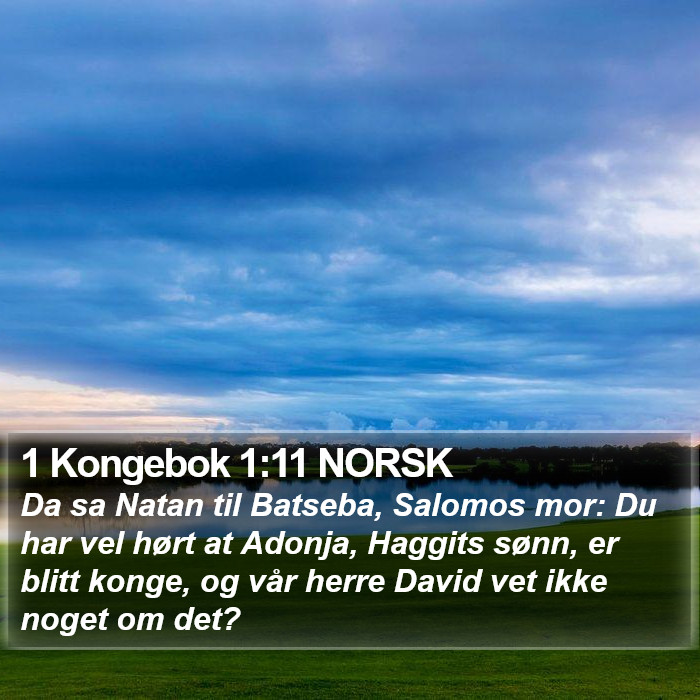 1 Kongebok 1:11 NORSK Bible Study