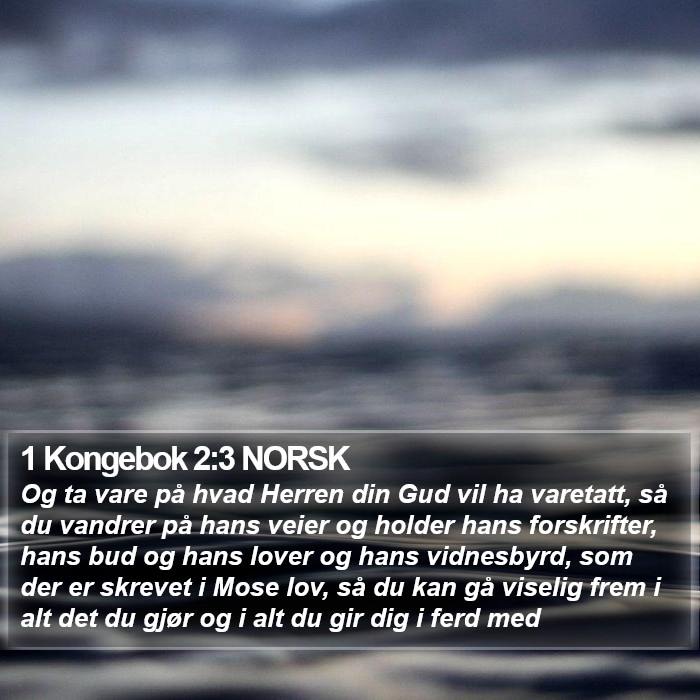 1 Kongebok 2:3 NORSK Bible Study